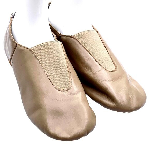 Jazz Bootie Dance Shoes Split Sole Tan Center Gore Unisex Childs Size 2 Caramel - Picture 6 of 7